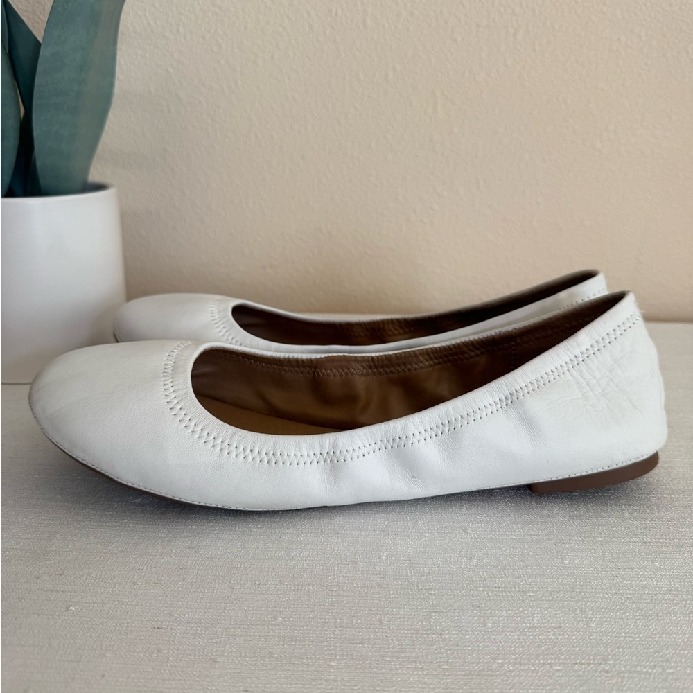 Lucky Brand White Leather Ballet Flats